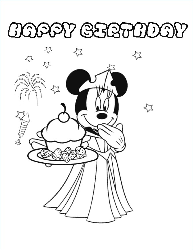 670x867 Mickey Mouse Disney Happy Birthday Coloring Pages