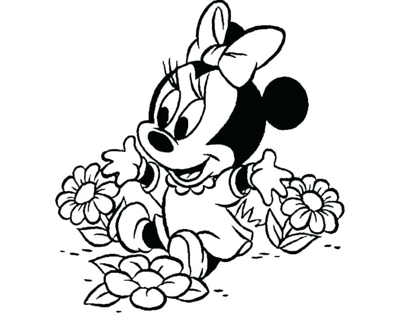 839x663 Mouse Coloring Pages Page Of The Sun Flower Pages Baby Minnie