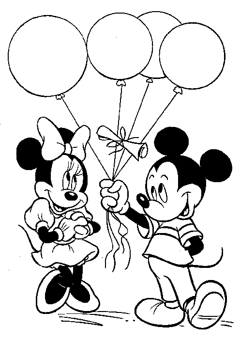 496x708 Mickey Mouse Balloons To Give Minnie Coloring Pages Crafts