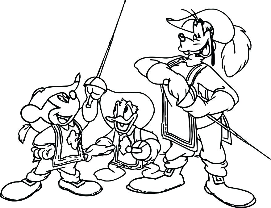 878x674 Mickey Mouse Easter Coloring Pages To Print The Three Musketeers