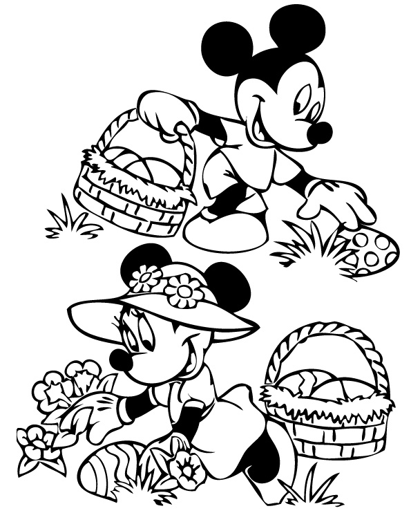 595x742 Mickey Mouse Easter Coloring Pages Color Bros