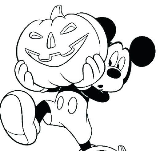 520x490 Mickey Halloween Coloring Pages