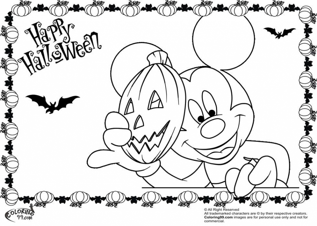 1024x731 Halloween Coloring Pages Mickey Mouse