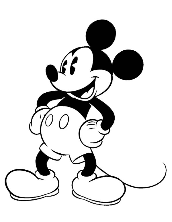 600x776 Mickey Mouse Coloring Page For Kids Color Luna