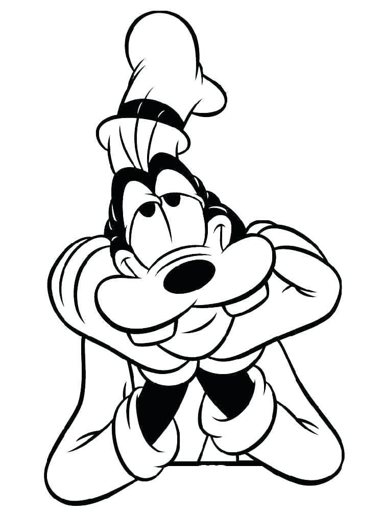 750x1000 Mickey Mouse Head Coloring Pages Goofy Coloring Face Free Mickey