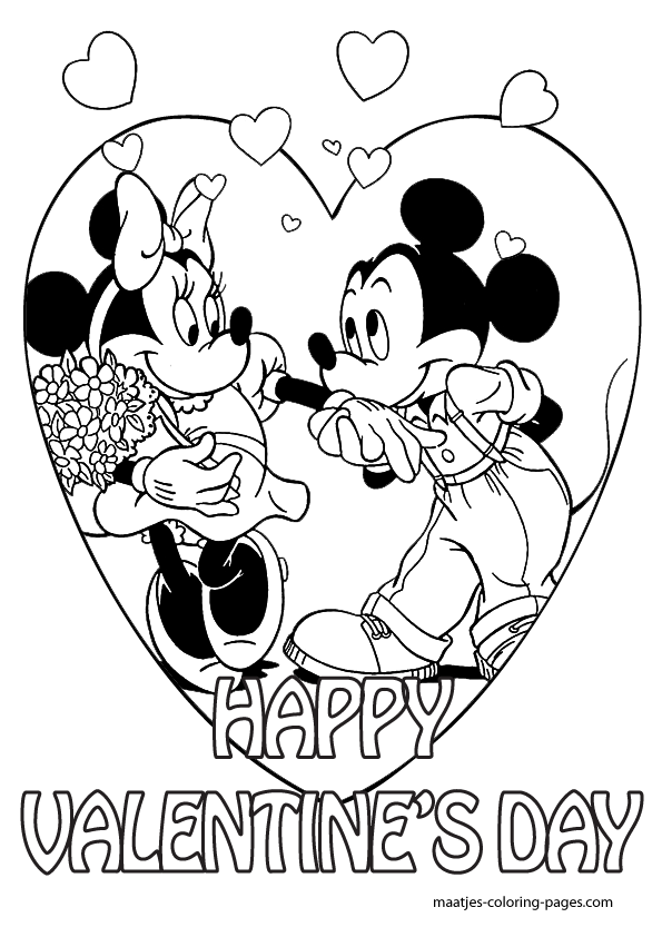 595x842 Mickey Mouse Valentine Coloring Pages