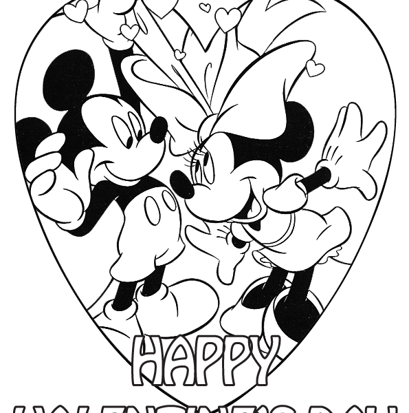 595x600 Mickey Mouse Valentines Day Coloring Pages Mickey Mouse Valentines