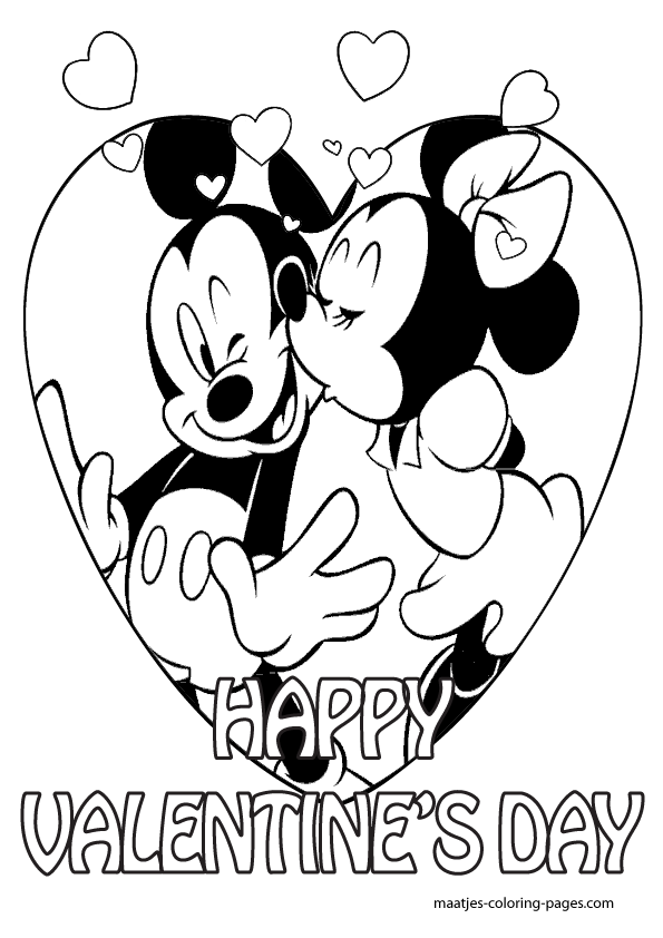 595x842 More Mickey Mouse Valentine's Day Coloring Pages On Maatjes