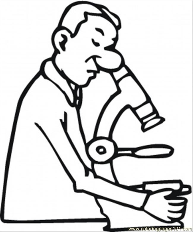 650x781 Doctor With Microscope Coloring Page