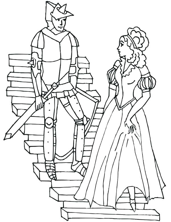600x777 Medieval Times Coloring Pages Middle Ages Prince And Princess