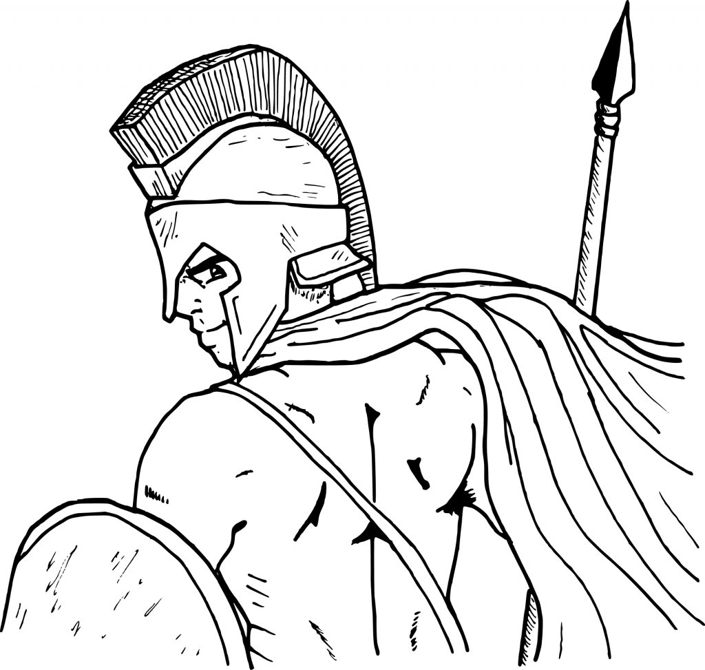 1024x973 Courage Soldier Middle Age Coloring Page