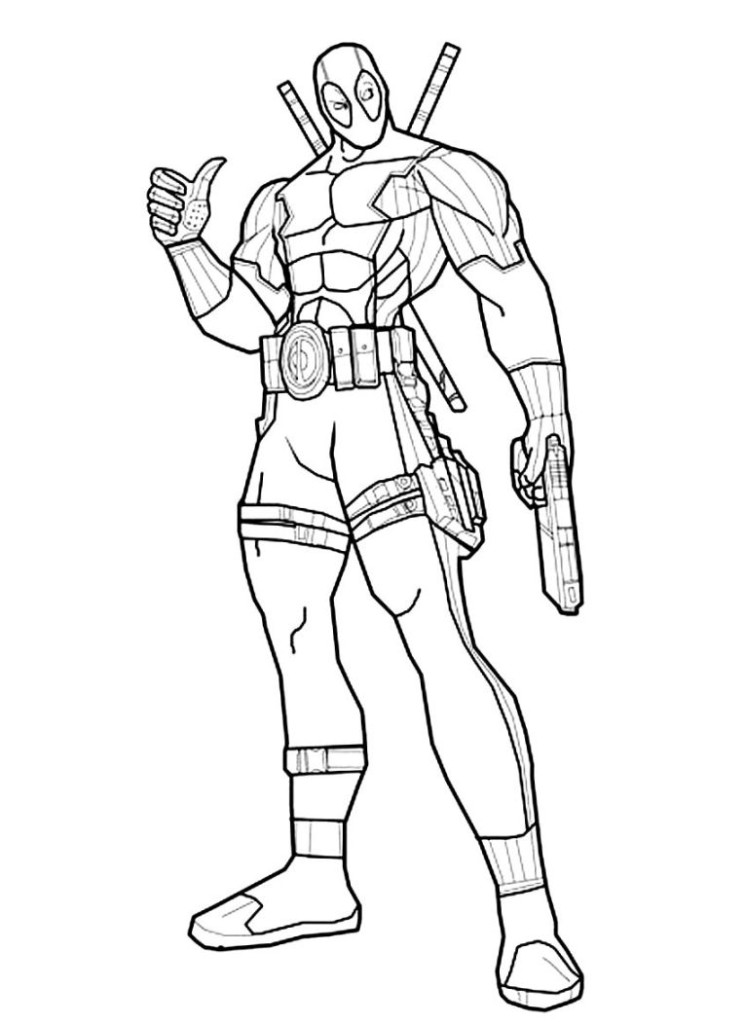 745x1024 Deadpool Coloring Pages Free Movie Coloring