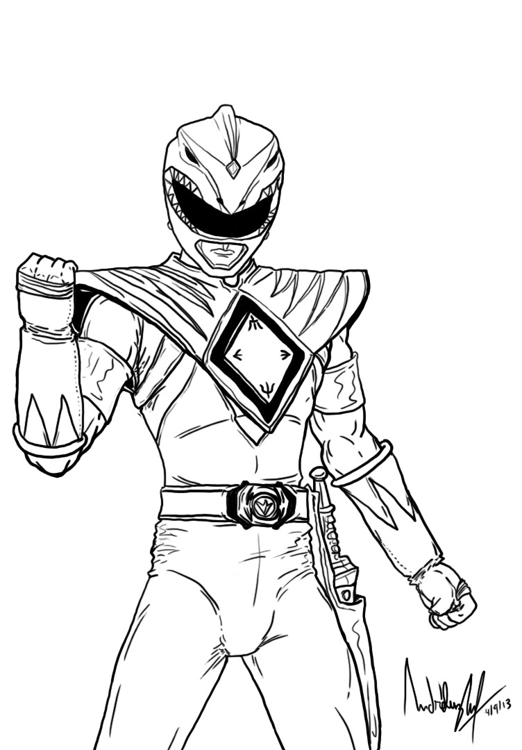 752x1080 Strong Mighty Morphin Power Rangers Coloring P