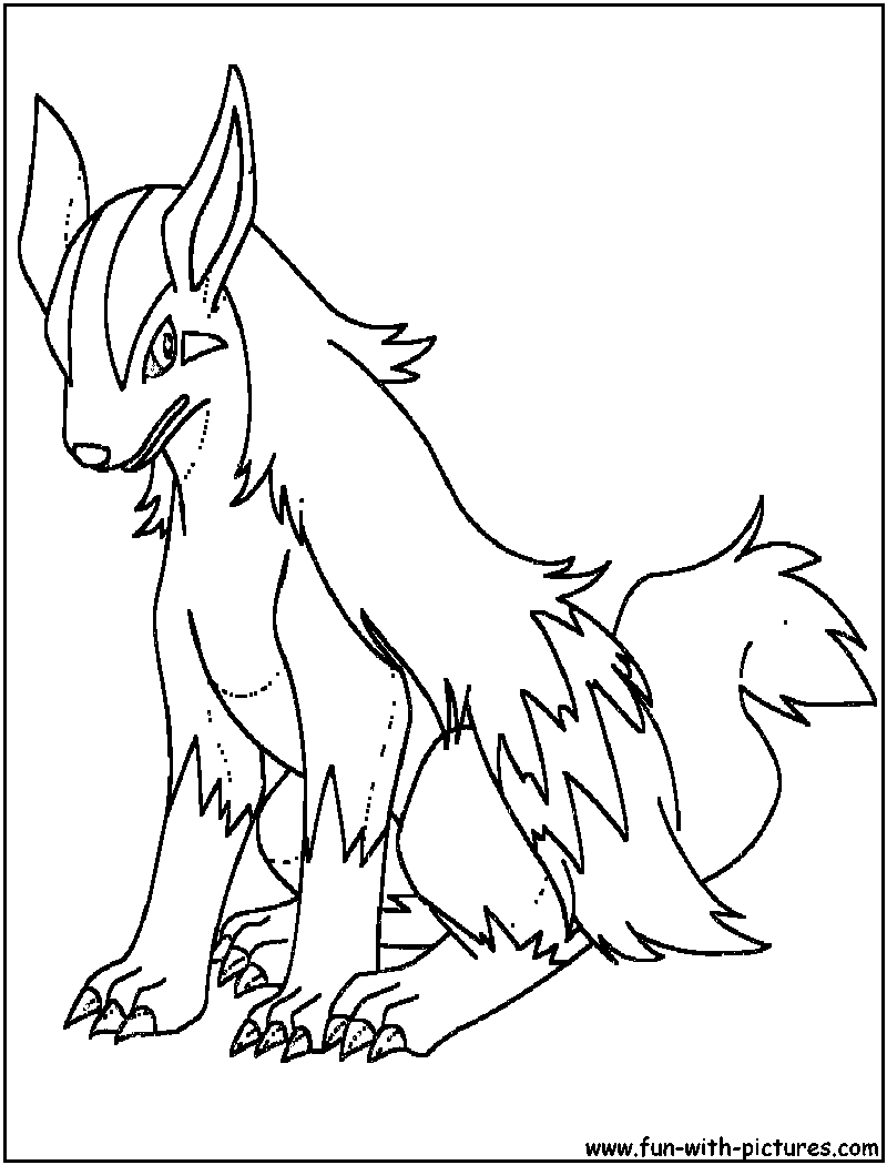 800x1050 Mightyena Coloring Page