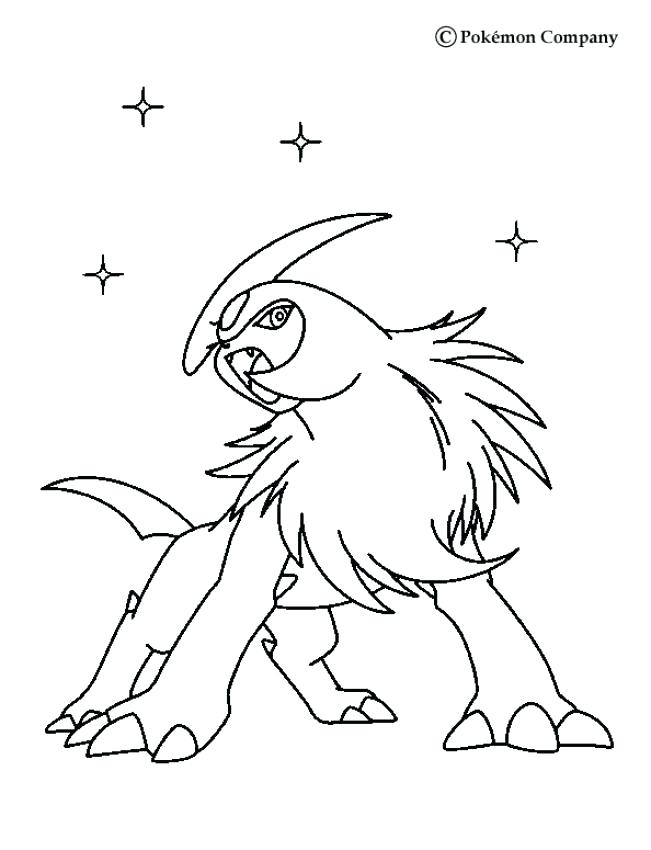 651x850 Pokemon Coloring Pages Absol N Color Online Print Coloriage