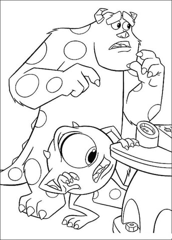 343x480 Sulley, Mike And Boo Coloring Page