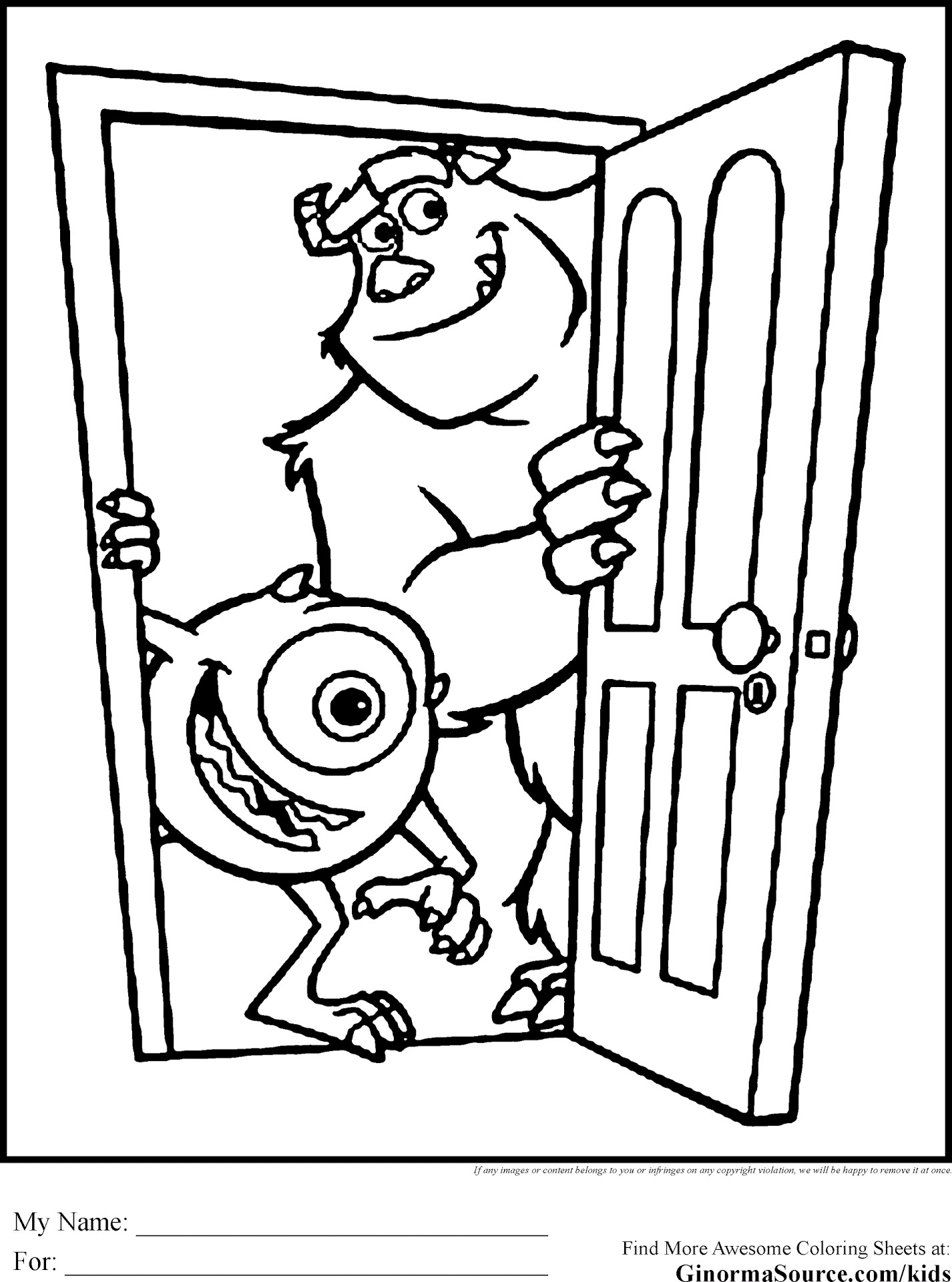 1426x1920 Best Monsters Inc Coloring Pages Photos Stuning Mike Wazowski