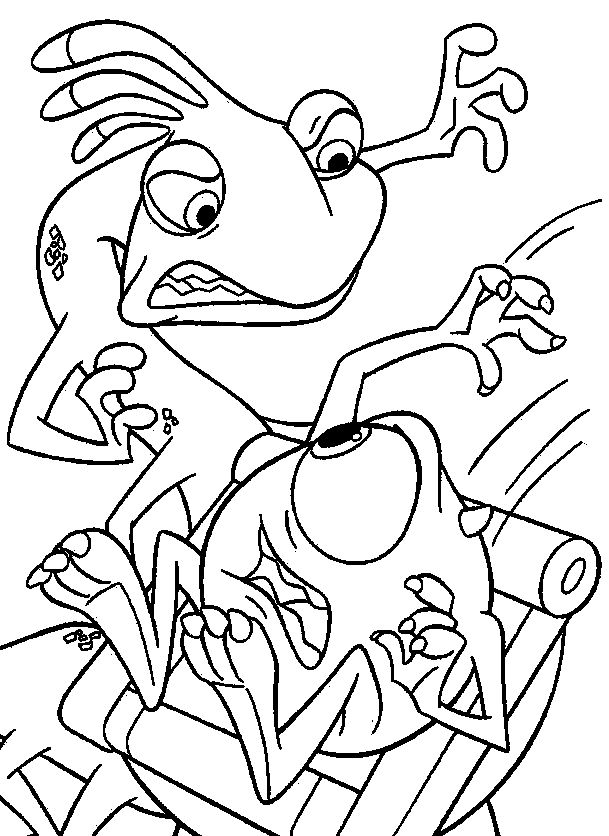 609x836 Randall Boggs Fight Mike Wazowski Monsters, Inc Coloring Pages