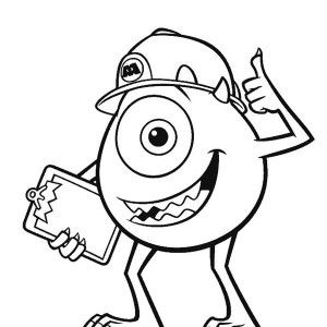 300x300 The One Eyed Monster, Mike Wazowski From Monsters Inc Coloring