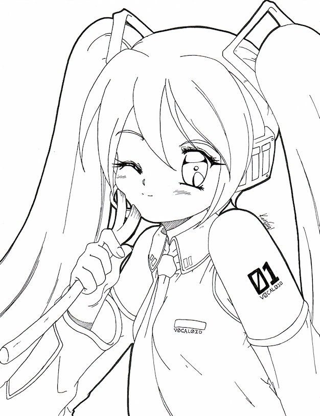 626x815 Hatsune Miku Coloring Pages Pictures Free Coloring Pages