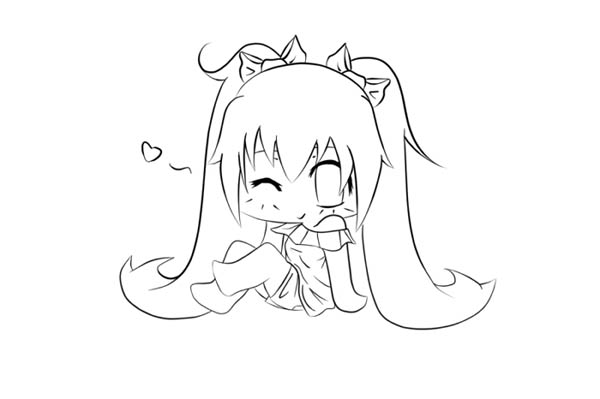 600x399 Cute Miku Chibi Picture Coloring Page