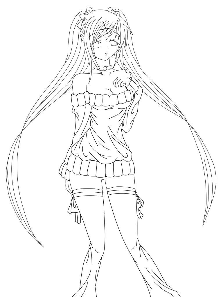 768x1024 Hatsune Miku Chibi Coloring Pages