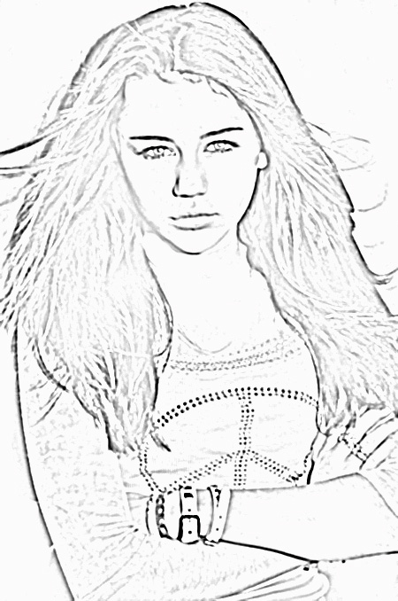 450x678 Hannah Montana Miley Cyrus Coloring Page