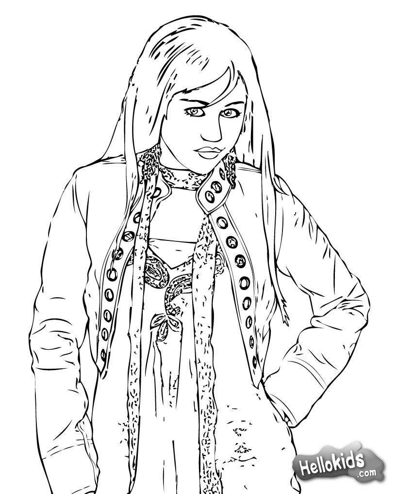 820x1017 Miley Cyrus Hannah Montana Coloring Page More Famous People