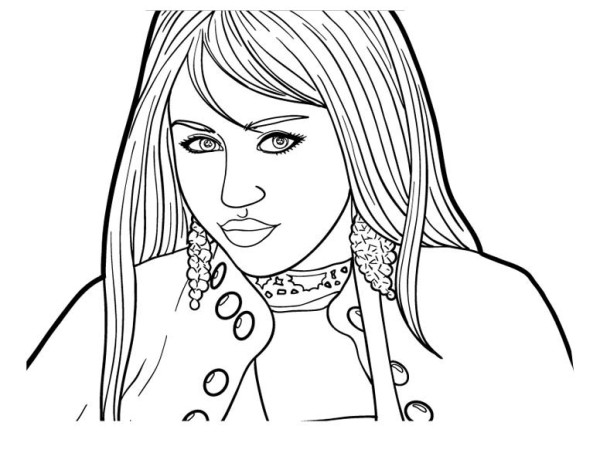 600x463 Miley Cyrus Hannah Montana Coloring Pages Hellokids Com