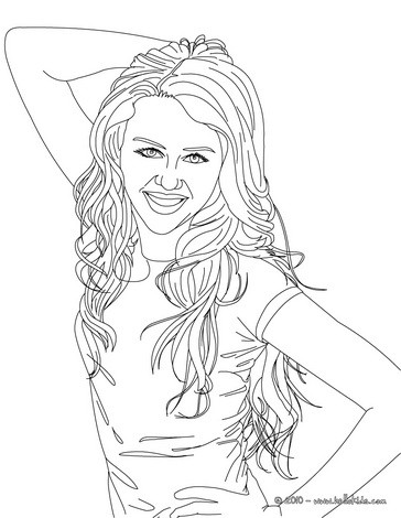 364x470 Miley Smiling Coloring Pages