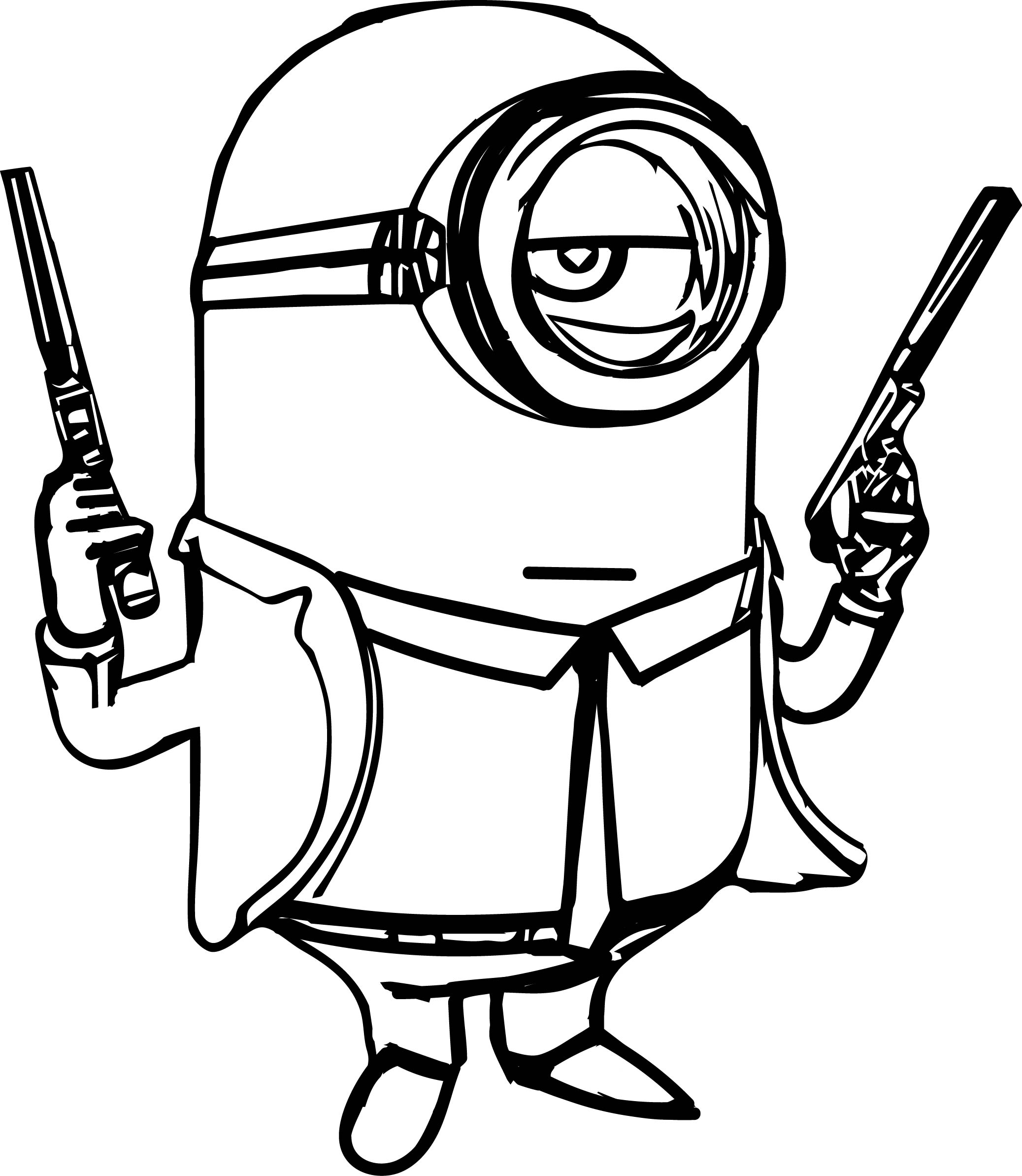 2075x2387 Minion Gun Coloring Page Wecoloringpage In Pages