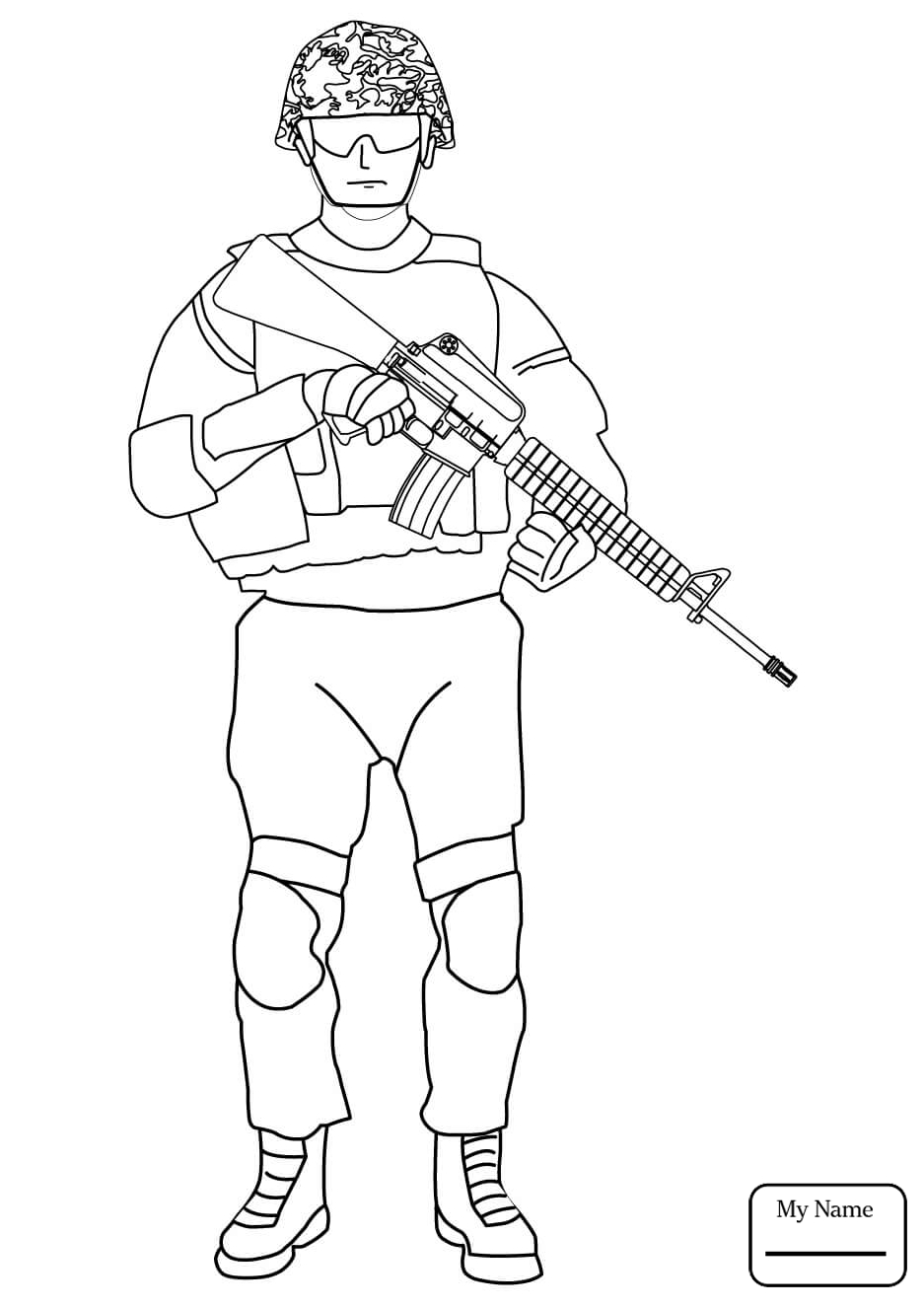 937x1326 Security Soldier Colouring Pages