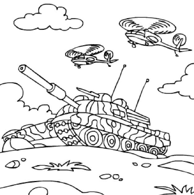 626x627 Unique Comics Animation Military Tank Coloring Pages