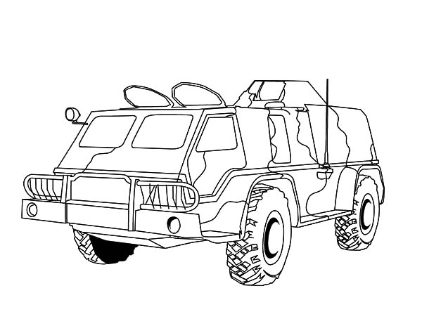 600x464 Army Vehicles Coloring Pages