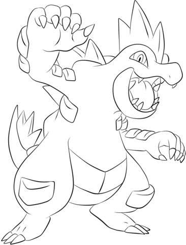 366x480 Click To See Printable Version Of Feraligatr Coloring Page