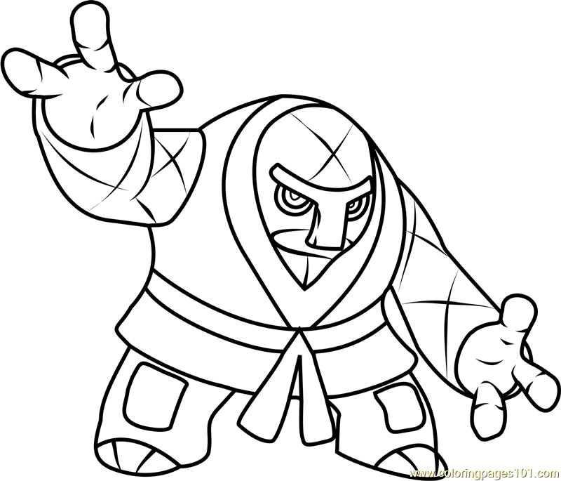 800x685 Throh Pokemon Coloring Page