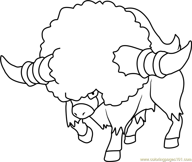 800x672 Bouffalant Pokemon Coloring Page