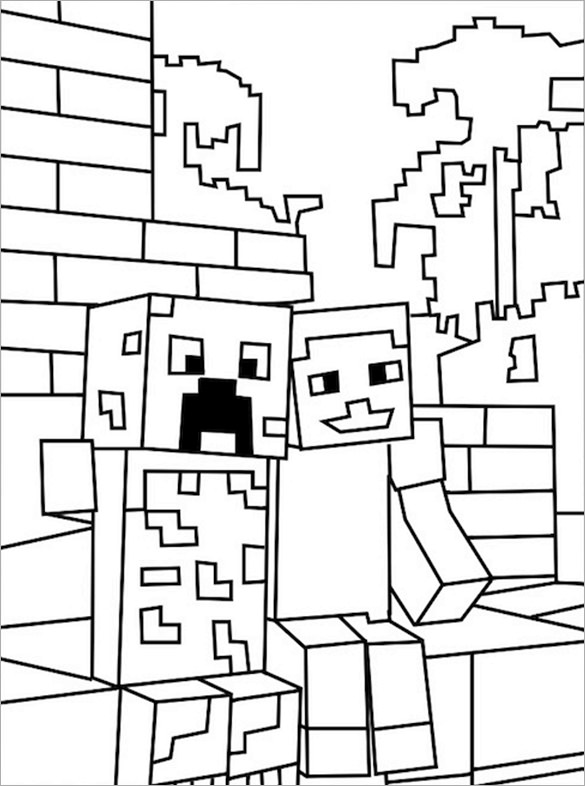 585x786 Minecraft Coloring Pages Free Printable Word, Pdf, Png