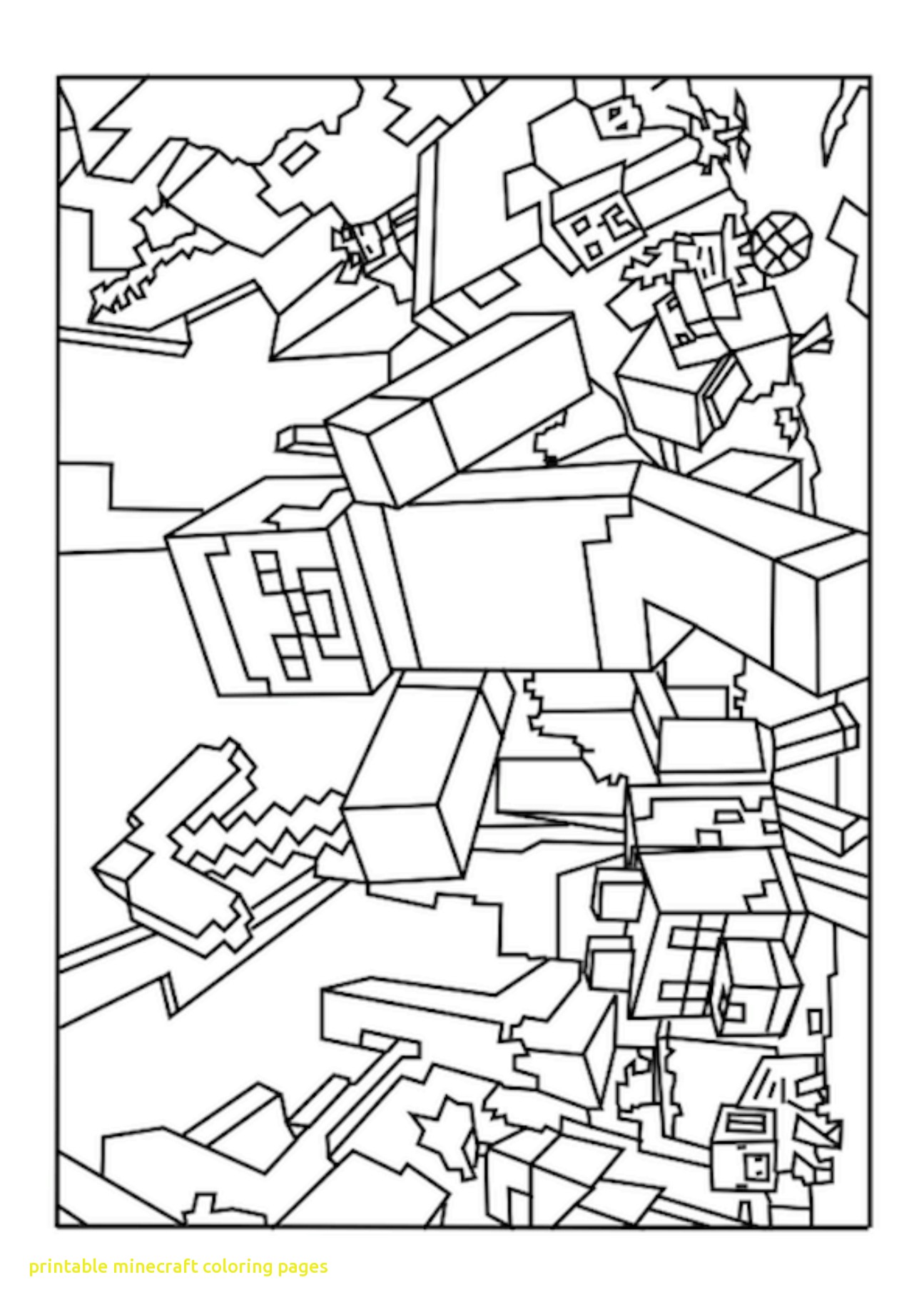 1295x1832 Printable Minecraft Coloring Pages With World Minecraft Coloring