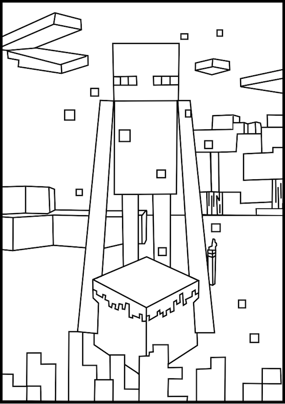 565x800 Printable Minecraft Enderman Coloring Pages Elijah