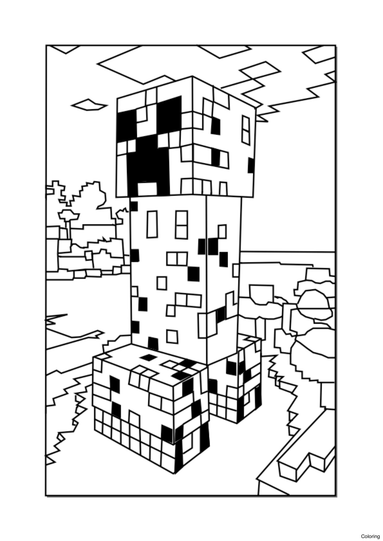 1295x1832 Minecraft Coloring Pages Zombie Wagashiya