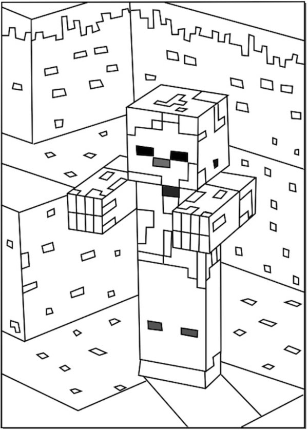 600x838 Minecraft Herobrine Coloring Pages