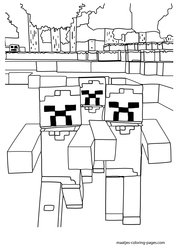 595x842 Minecraft Herobrine Coloring Pages