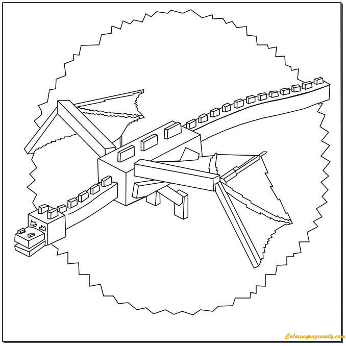 678x678 Minecraft Coloring Page