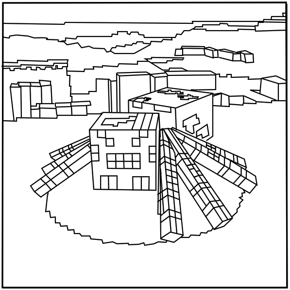 597x596 Minecraft Spider Coloring Pages Printable Minecraft Spider