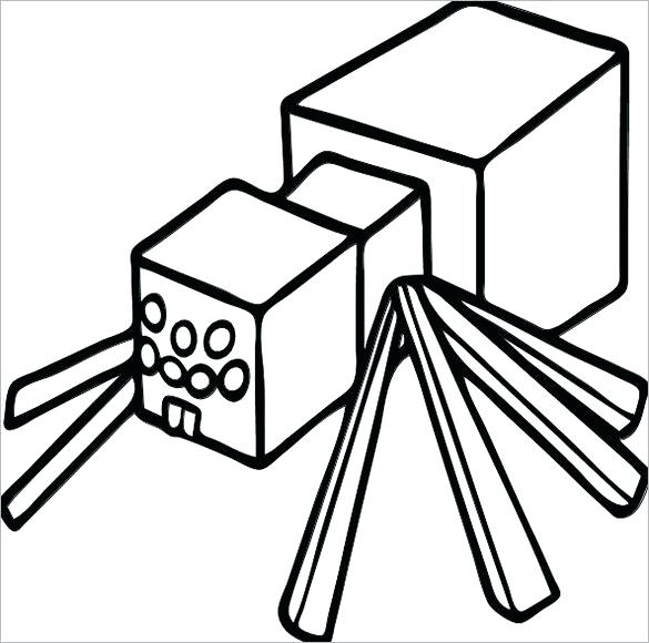 585x580 Minecraft Spider Coloring Pages Spider Coloring Page Minecraft