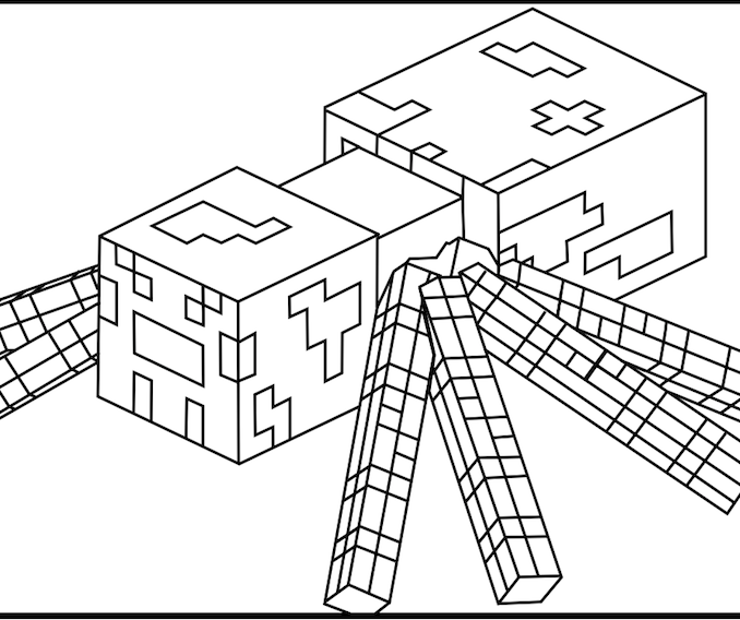 Minecraft Coloring Pages Spider_ at GetDrawings | Free download