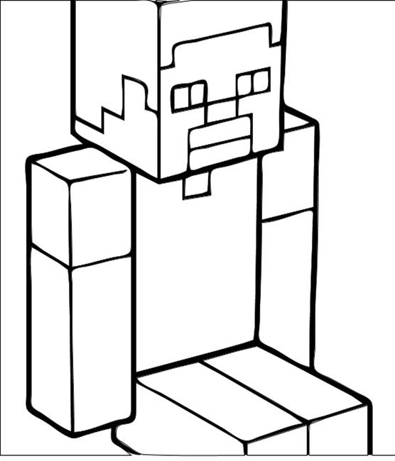 556x650 Steve Minecraft Coloring Pages