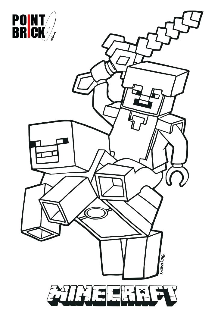 744x1052 Minecraft Coloring Sheet