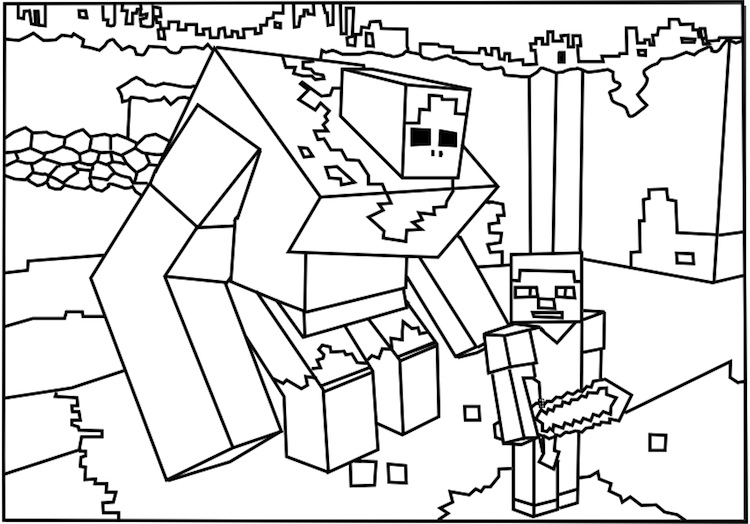 750x524 Free Minecraft Coloring Pages
